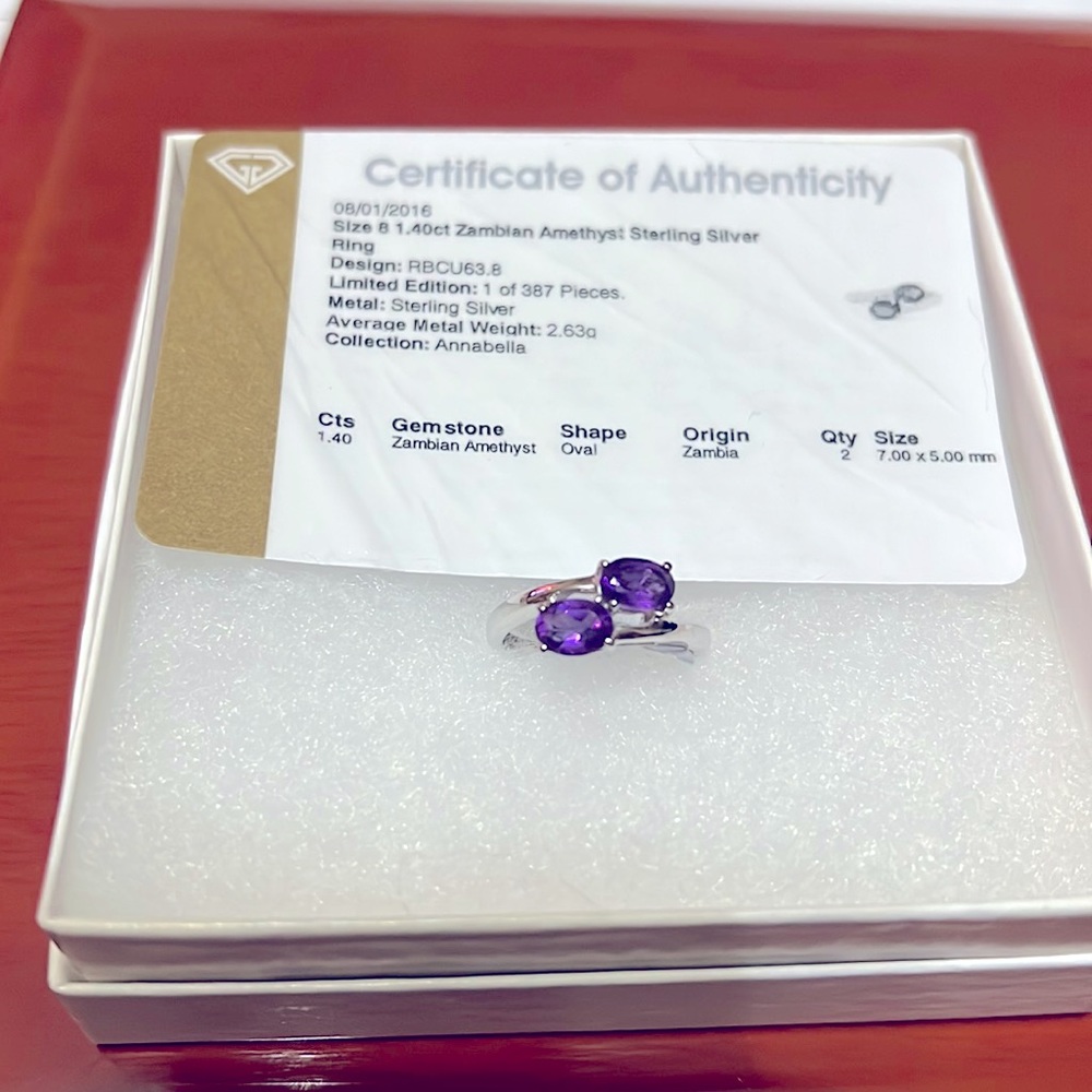 Zambian amethyst sterling silver ring